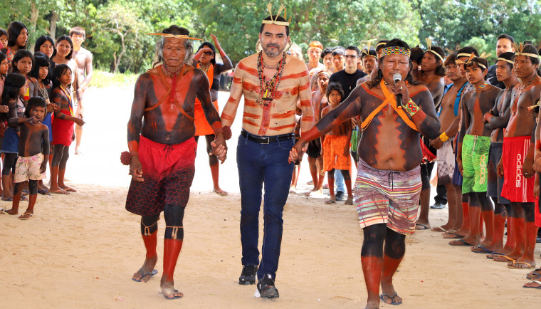 Momento da cerimônia de batismo do governador Wanderlei Barbosa