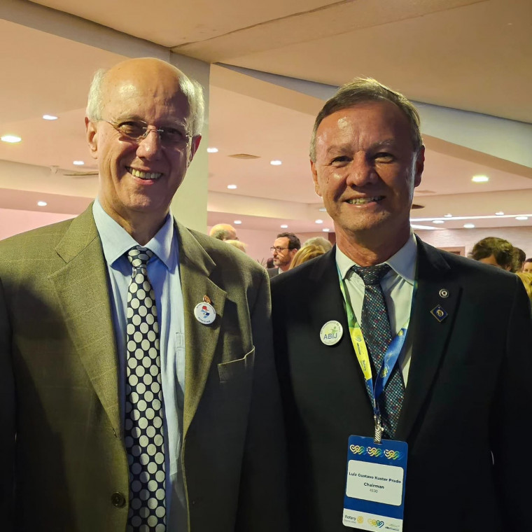 Mário César de Camargo, presidente eleito de Rotary International ano 2025-26, e Luiz Gustavo Kuster