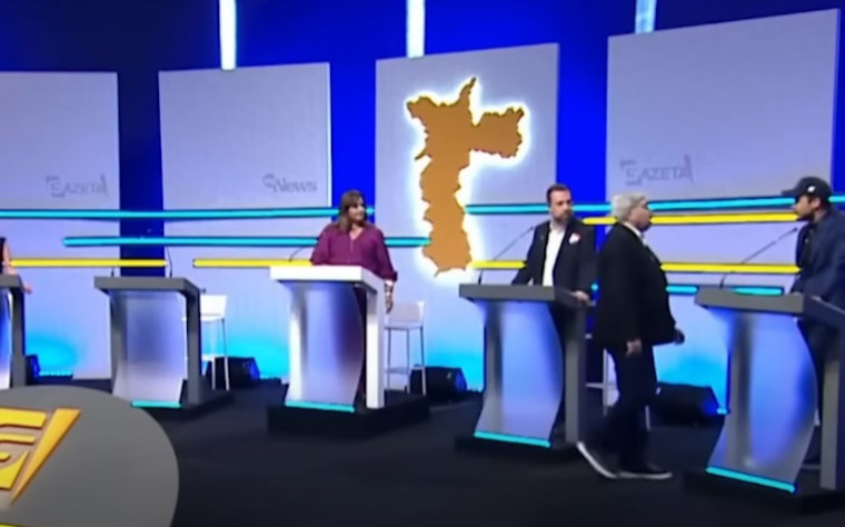 Datena deixa púlpito e vai em direção a Marçal durante debate da TV Gazeta; confusão continua nos ba