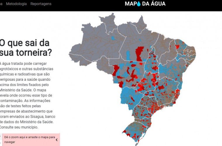 Mapa da Água feito pelo Repórter Brasil