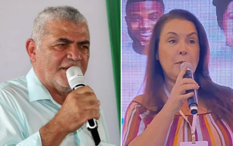 Prefeito Aquiles da Areia (PP) e Professora Elizabete (UB), candidatos em Araguatins