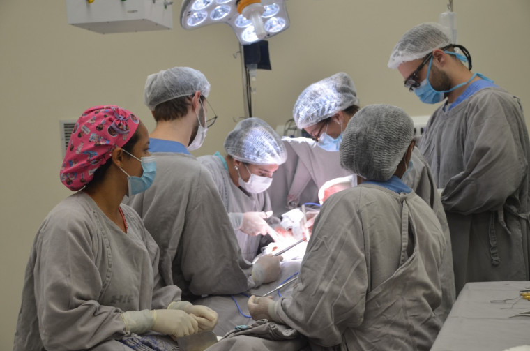 Equipe realizando a captação de órgãos