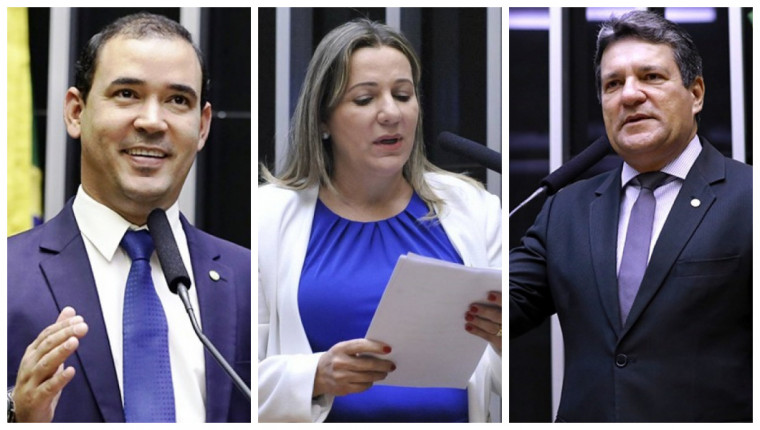 Deputados federais Vicentinho Júnior, Dulce Miranda e Osires Damaso