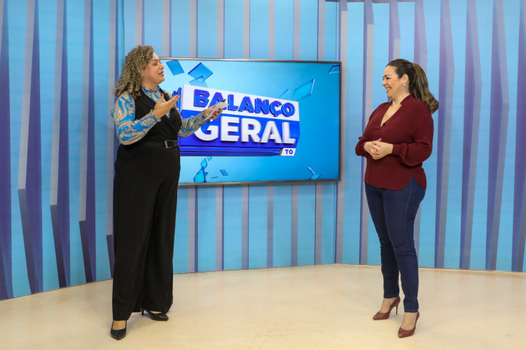 Prefeita de Palmas durante entrevista ao Programa Balanço Geral