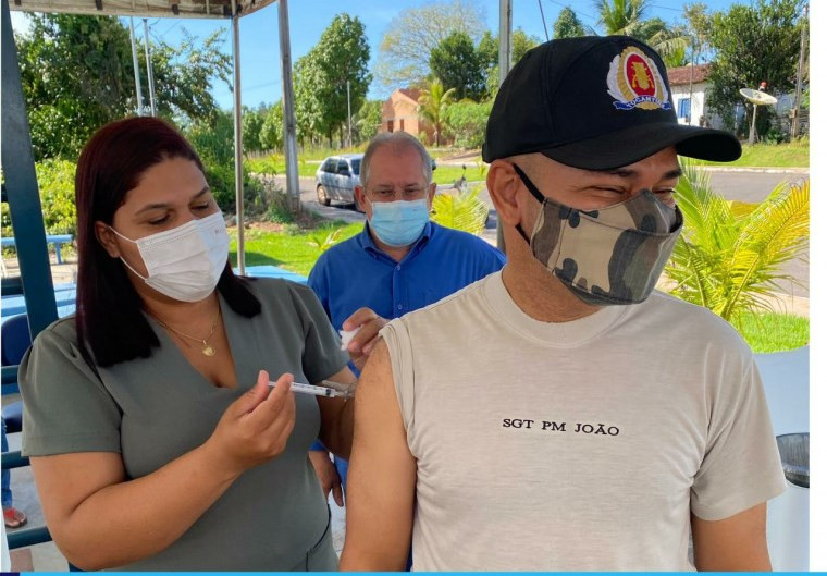 Profissionais da segurança pública também já foram vacinados em Muricilândia