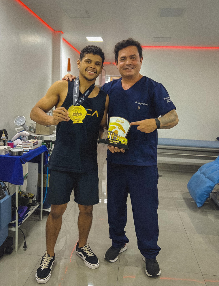 Atleta Jefferson Fagundes e Dr. Sérgio Duarte