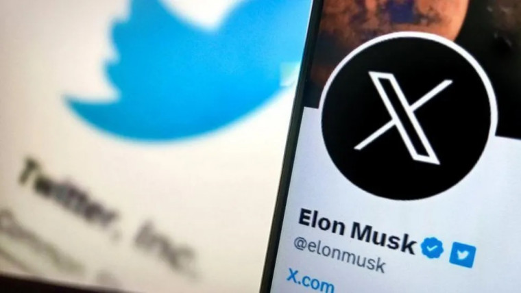 Nova logomarca do Twitter na conta de Elon Musk.
