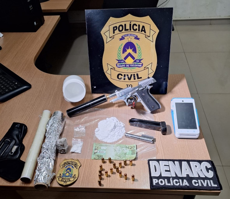 Drogas e materiais apreendidos pela 2ª DENARC Araguaína