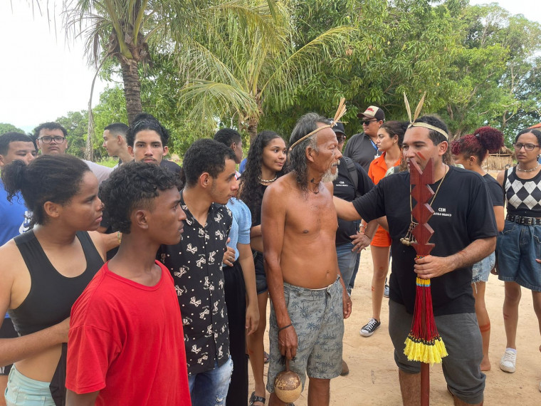 Estudantes conheceram a comunidade krahô de Itacajá.