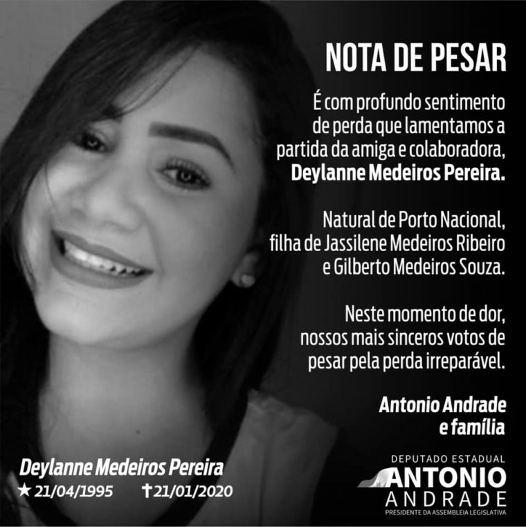 O presidente da AL, Antônio Andrade divulgou nota de pesar pelo falecimento da portuense