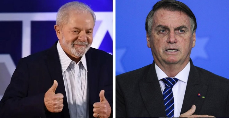 Lula (esq.) e Bolsonaro