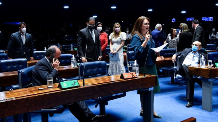 Senadora Kátia Abreu durante sessão no Senado
