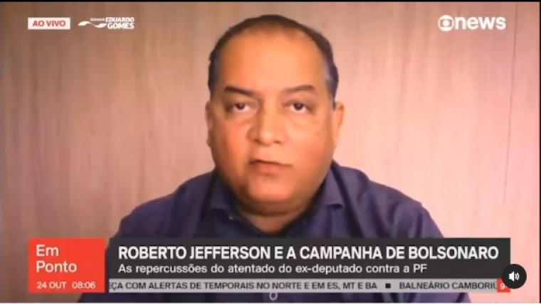 Senador Eduardo Gomes em entrevista à Globo News