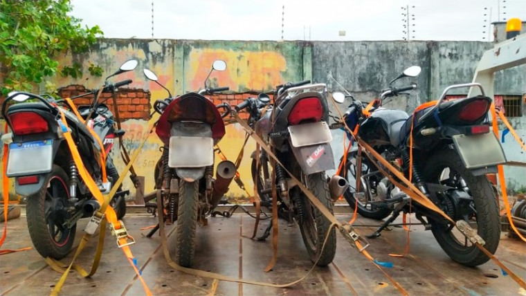 Motocicletas apreendidas durante ação da Polícia Civil