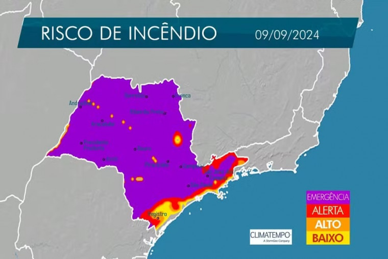 SP tem 8 cidades com focos ativos de incêndio; todo o estado está em situação de emergência, diz Def