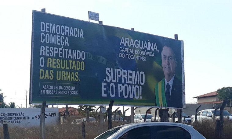 Já em Araguaína a manifestação foi de apoio ao presidente Bolsonaro