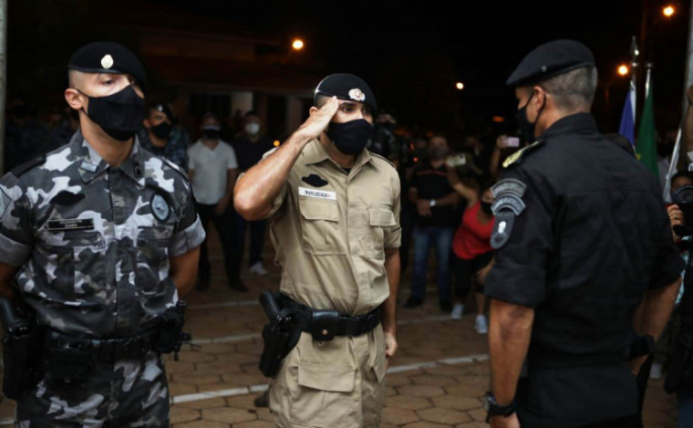 Policiais durante formatura ocorrida na sede do 2º BPM em Araguaína