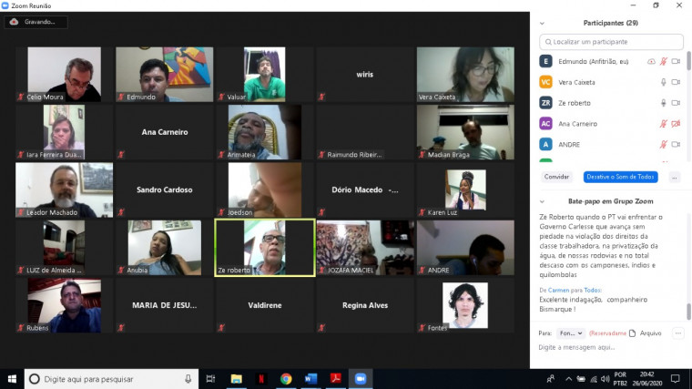 Reunião virtual do Diretório Petista em Araguaína