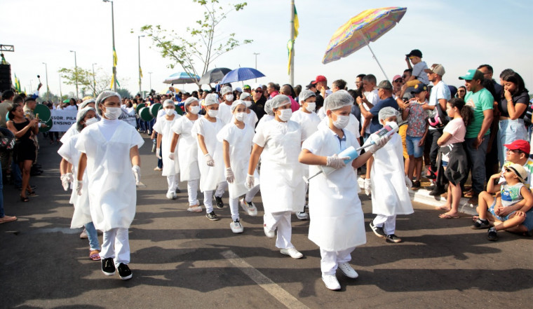 Em Araguaína, pelotões apresentaram diversos temas como os desafios da educação durante a pandemia