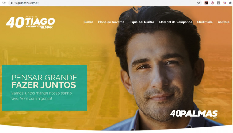 Tiago Andrino deixou de comunicar à Justiça Eleitoral a existência do site de campanha