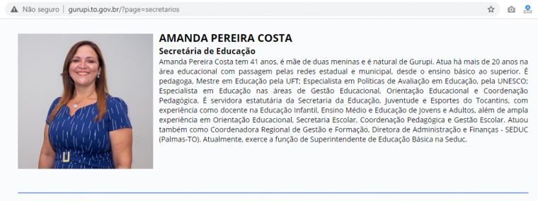 Amanda Pereira, secretária de Educação