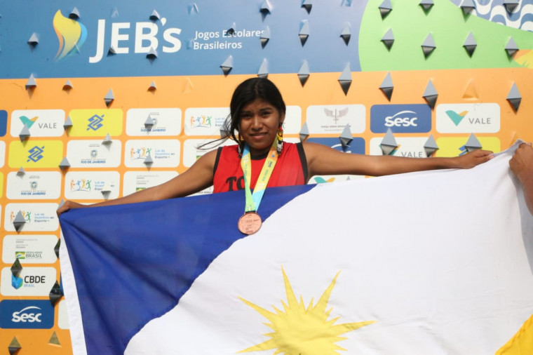 Jesionita Apinagé, da etnia Apinajé, do Atletismo adaptado, conquistou duas medalhas de bronze.