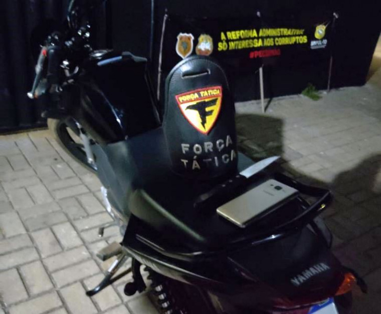 Moto recuperada pela polícia