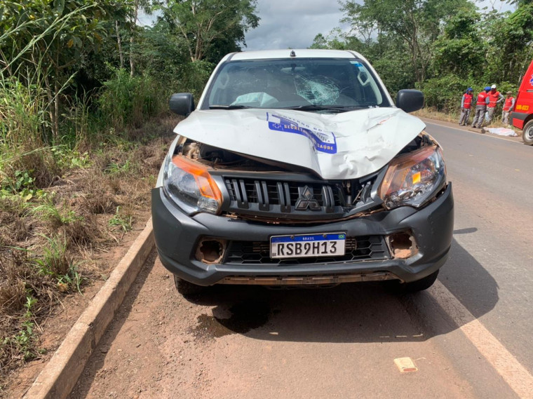 Veículo da Secretaria Estadual da Saúde do Tocantins envolvido no acidente