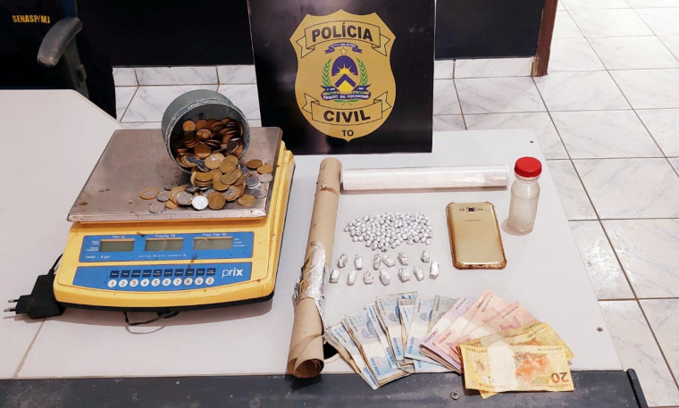 Drogas apreendidas em ponto de venda de drogas em Bandeirantes do Tocantins