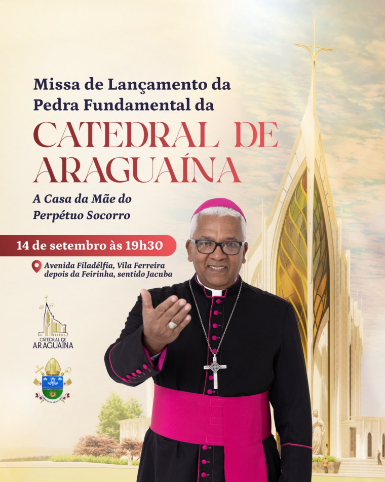 Convite da missa do lançamento da Categral de Araguaína