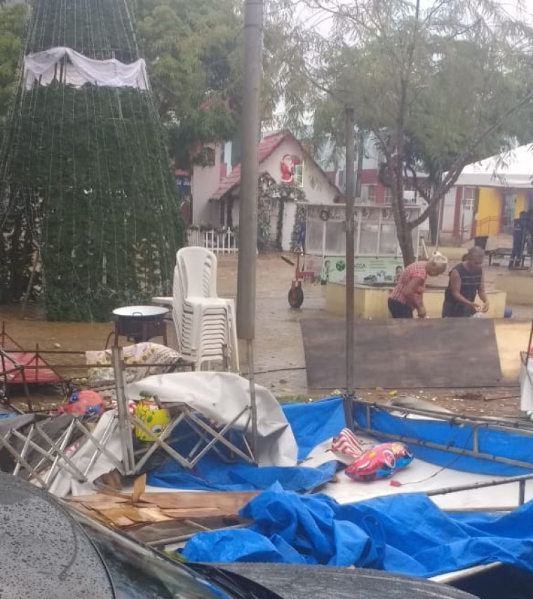 Estragos causados pela chuva na Vila de Natal