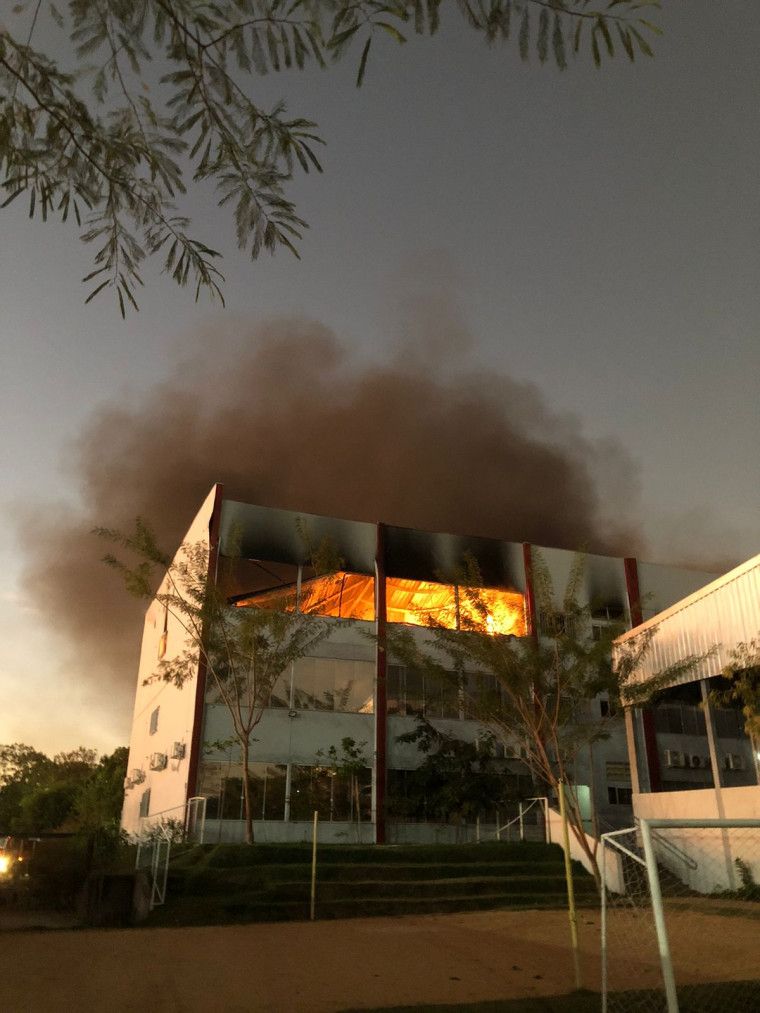 Incêndio na escola particular, em Palmas.