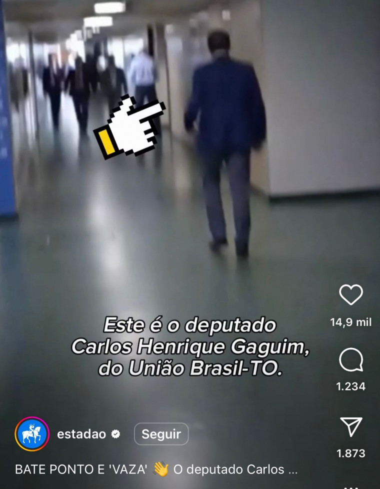 Vídeo foi compartilhado no instagram do Jornal Estadão