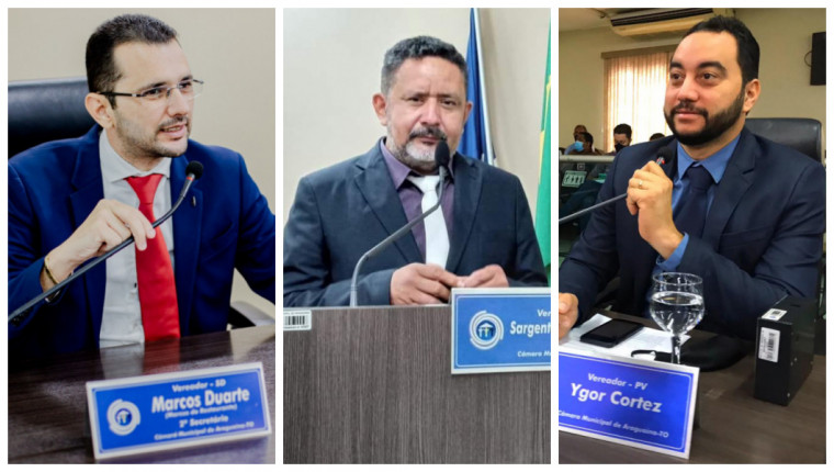 Vereadores Marcos Duarte, Jorge Carneiro e Ygor Cortez