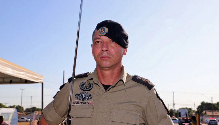 O novo comandante do 6º Batalhão, tenente-coronel Dennys Dalla