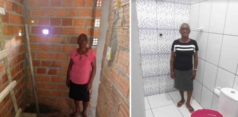 Banheiro antes e depois da melhoria