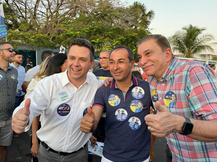 Amastha com prefeito Wagner Rodrigues e o deputado federal Tiago Dimas
