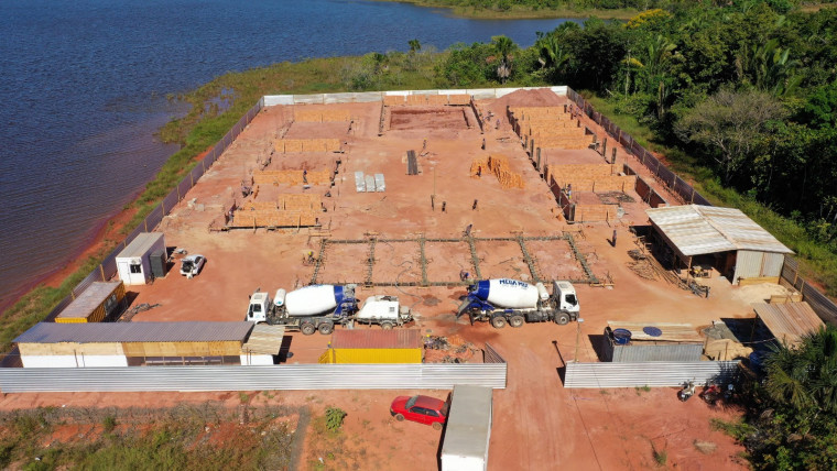 Obras de construção do Centro de Canoagem de Araguaína.