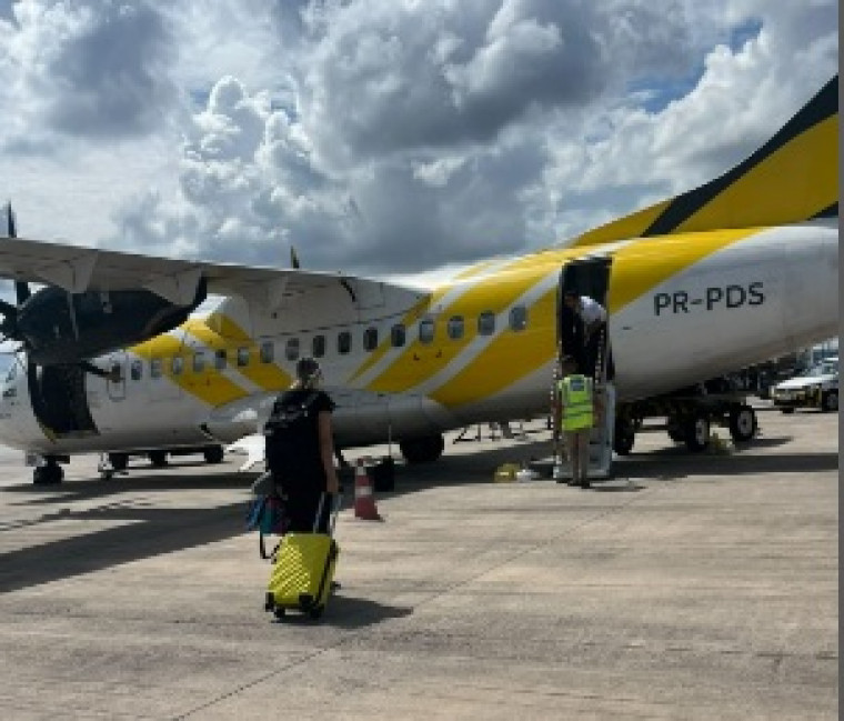 Avião da VoePass no dia em que empresária viajou nele.