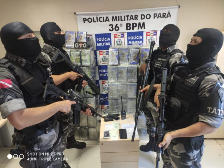 PM do Pará fez a apreensão de carregamento com 815 kg de cocaína que pertencia ao traficante preso em Araguaína