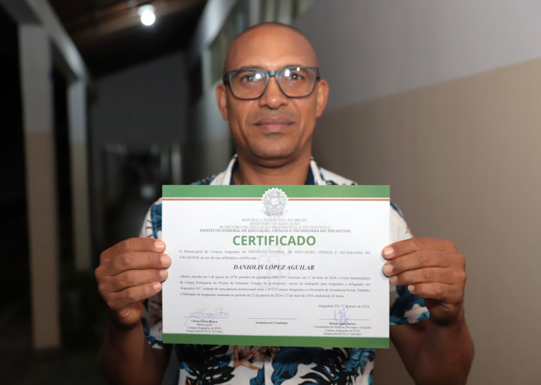 Imigrante Daniolis Aguilar fez o curso de Português