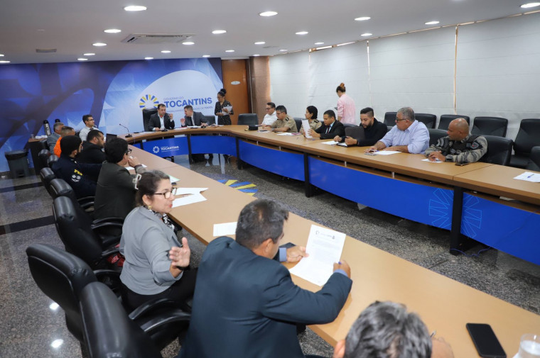 Reunião sobre a segurança pública no Tocantins.