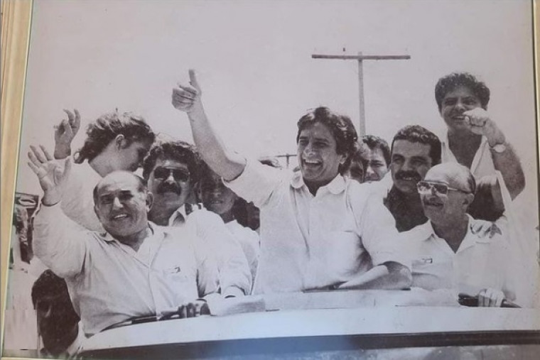 Fernando Collor ao lado de Siqueira na campanha presidencial de 1989