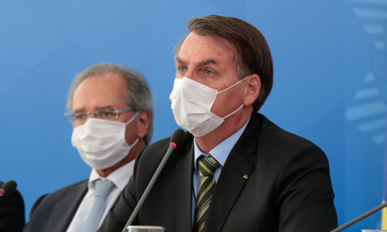 Presidente Jair Bolsonaro com ministro da Economia, Paulo Guedes