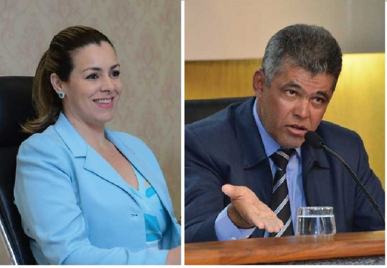 Prefeita Cinthia Ribeiro (PSDB) e vereador Milton Neris (PDT)