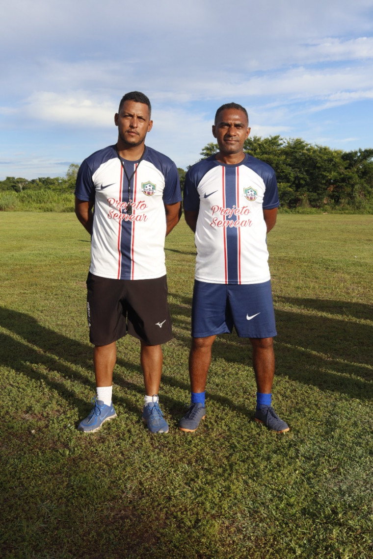 Treinador Markim e Wagno Pereira, presidente e treinador.