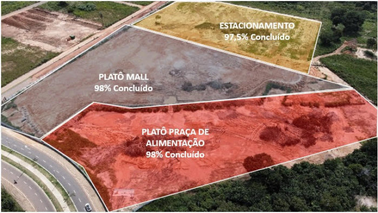 Andamento da terraplanagem na área onde será construído o Lago Center Shopping de Araguaína