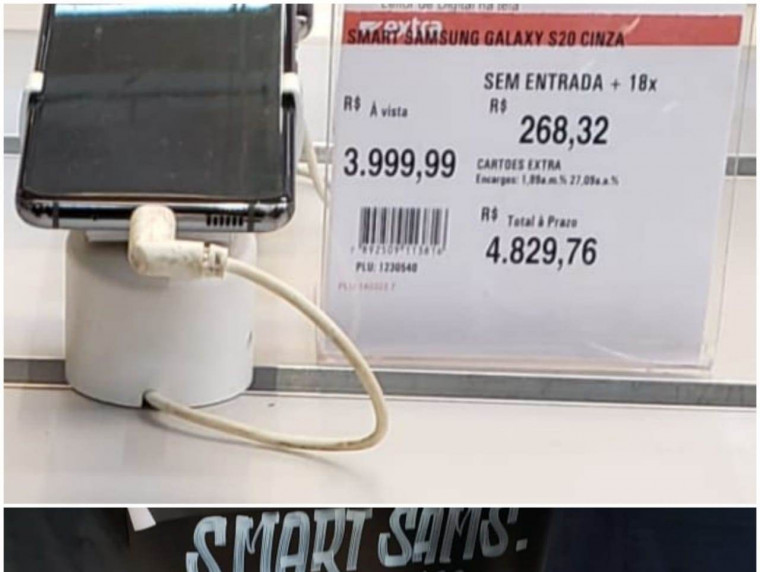 Preço anterior do Smart Samsung Galaxy S20