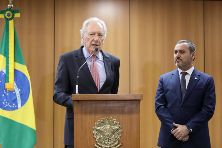 Ministro Ricardo Lewandowski e diretor-Geral da Polícia Federal, Andrei Rodrigues