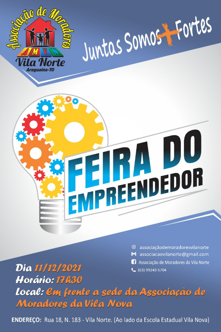 Feira do Empreendedor será na Vila Norte